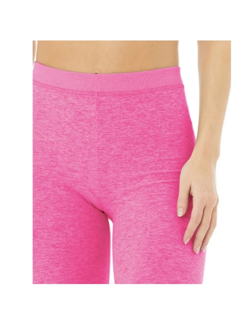 LIKE NEW ALO Yoga ALOSOFT Capri Leggings Neon Heathered Pink